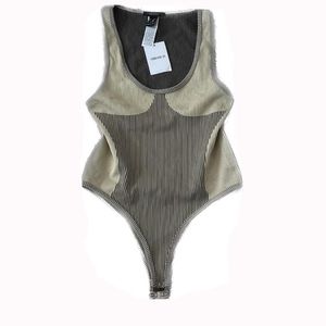 NEW W/ TAGS- Body Contouring Beige & Black Bodysuit